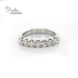 0.95 Cts Round Cut Diamond Wedding Band set in 14K White Gold