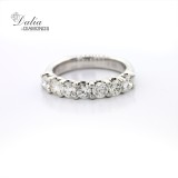 1.30 Cts Round Cut Diamonds Wedding Band set in 14K White gold