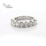 2.01 Cts Round Cut Wedding Band set in set 14K White Gold