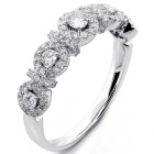 0.57 Ct. Diamond Halo Ring Set in 18K White Gold 