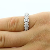 0.57 Ct. Diamond Halo Ring Set in 18K White Gold 