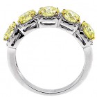 Five Stone Ring with Round Brilliant Cut Fancy Yellow 5.80 Ctw Diamonds set in 18k white gold 