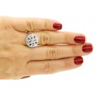 0.59 CTS DIAMOND COCKTAIL RING SET IN 14K WHITE GOLD