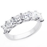 2.95 Cts Princess Cut Diamond Wedding Bend set in 14K white gold