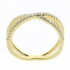 0.28 CTS ROUND CUT DIAMOND FANCY RING SET IN 14K YELLOW GOLD