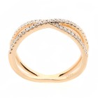 0.28 CTS ROUND CUT DIAMOND FANCY RING SET IN 14K ROSE GOLD