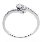 0.31 CTS ROUND CUT DIAMOND ENGAGEMENT RING SET IN 18K WHITE GOLD