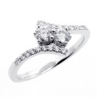 0.59 CTS ROUND CUT DIAMOND ENGAGEMENT RING SET IN 18K WHITE GOLD