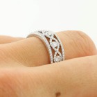 0.70 Cts  Round Cut Diamond Engagement Ring set in 18K White Gold