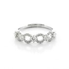 0.59 Cts Round Cut Diamond Wedding Band set in 18 K White Gold