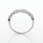 0.59 Cts Round Cut Diamond Wedding Band set in 18 K White Gold