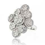 Multi Section Flower Cluster Diamond Ring