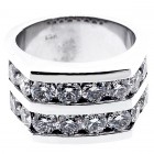 5 Cts Two Row Mens Diamond Ring 