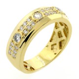 0.76 Cts Diamond Mens Ring set in 14K Yellow Gold