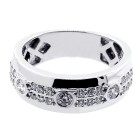 0.73 Cts Diamond mens Ring set in 14K White Gold