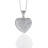 0.93 Cts Diamond Heart Pendant