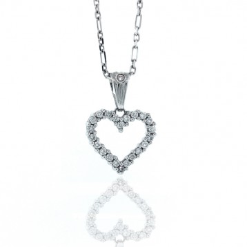 0.44 Cts. Outlined Diamond Heart Pendant