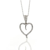 0.28 Cts. Outlined Diamond Heart Pendant