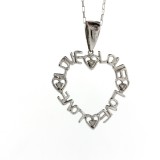 0.11 Outlined Love Diamond Heart Pendant