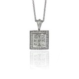 1Ct Diamond Square Pendant