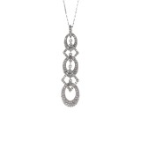 1.62 Cts. 14K White Gold Triangle and Oval Diamond Pendant