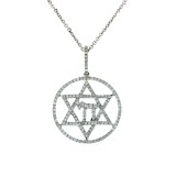 0.58 Cts. 18K White Gold Diamond Star of David Pendant