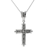 0.17 Cts. 14K White Gold Diamond Cross Pendant