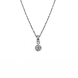 0.35 Cts. 14K White Gold Small Diamond Flower Pendant