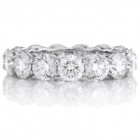 Eternity Diamond Band With Pave Detail in 18K White Gold