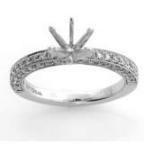 0.75 Cts. 18K White Gold  Diamond Round Shaped Engagement Ring Setting