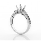 0.43 Cts. 18K White Gold Round Shape Diamond Engagement Ring Setting