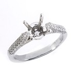 0.53 Cts. 18K White Gold Diamond Round Shape Engagement Ring Setting