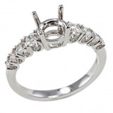  0.50 Cts. 14K White Gold Descending Diamond Engagement Ring Setting