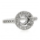 0.81 Cts. 14K White Gold Diamond Engagement Ring Setting With Halo