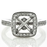 Pave Diamond Engagement Ring Setting With Halo