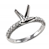 4-Prong Cathedral  Micro-pave Diamond Engagement Ring Setting