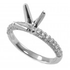 4-Prong Cathedral  Micro-pave Diamond Engagement Ring Setting