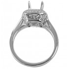  0.55 Cts. 14K White Gold Diamond Halo Engagement Ring Setting