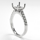 Single Row Pave Cathedral Diamond Engagement Ring