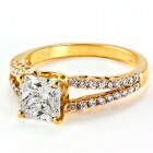 1.90CT Princess Cut Diamond with Split Shank Pave Engagement Ring