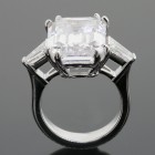 12.37cttw Emerald Cut Diamond Ring 18K White Gold