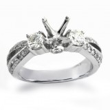 1.00 Cts. 18K White Gold Marquis Split Shank Diamond Engagement Ring Setting