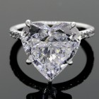7.36cttw Heart Shaped DIamond Engagement Ring 18K White gold.