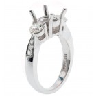 0.95 Cts. 18K White Gold Three Stone Diamond Engagement Ring Setting