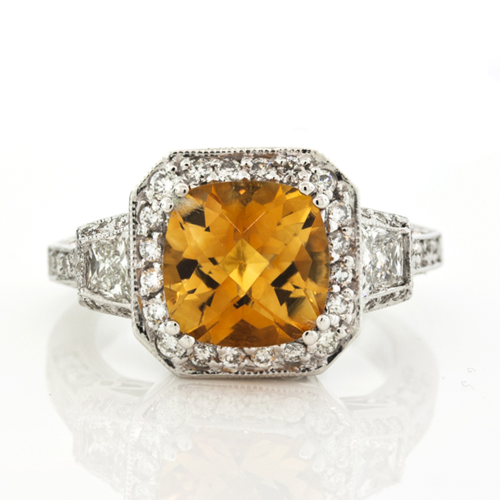 Citrine and Diamond Ring | Atlanta Diamond Design