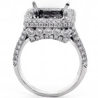 Halo Engagement Ring Setting with total of 1.01 cts set in platinum