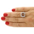 Halo Engagement Ring Setting with total of 1.01 cts set in platinum