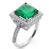 Emerald Diamond Engagement Ring