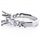 2.01 Cts Princess Cut Diamond Engagement Ring Setting set in 18K White Gold