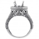1.93 cts Round Halo Engagment Ring Setting set in 14k white gold